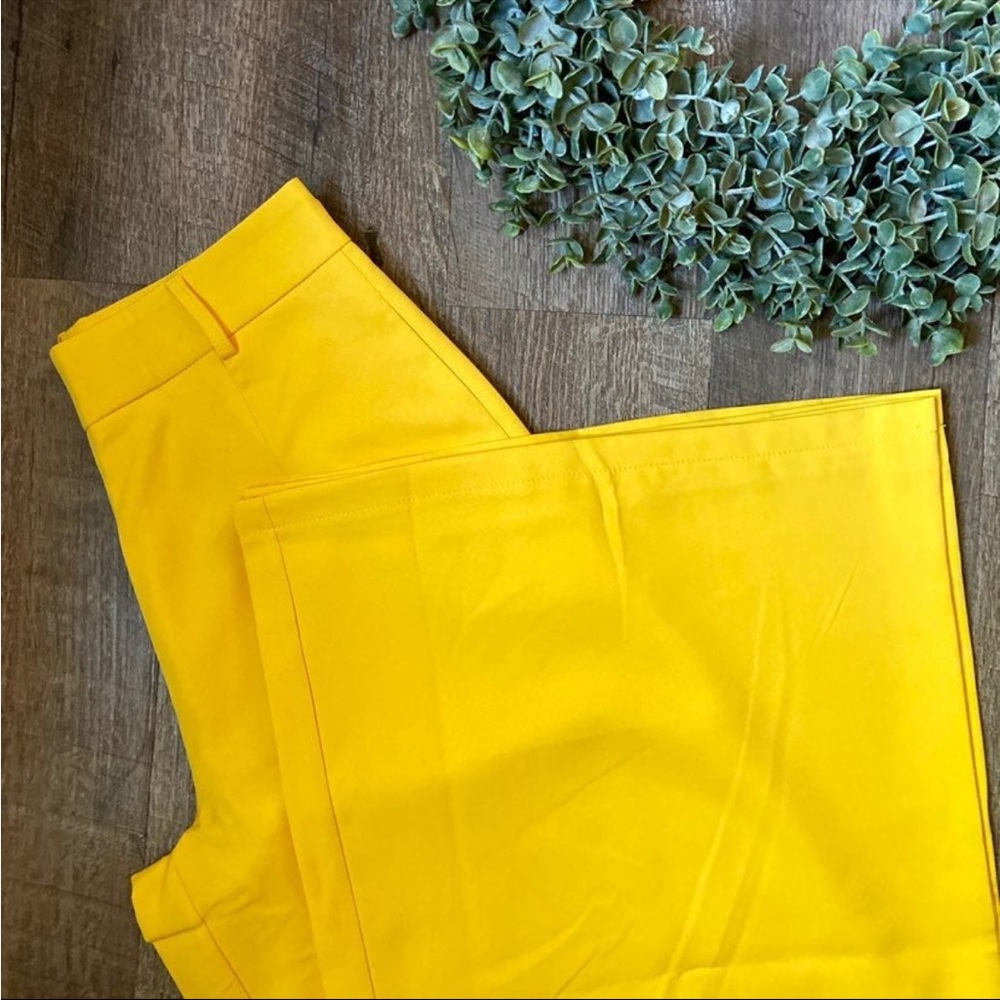 Yellow wide leg pants